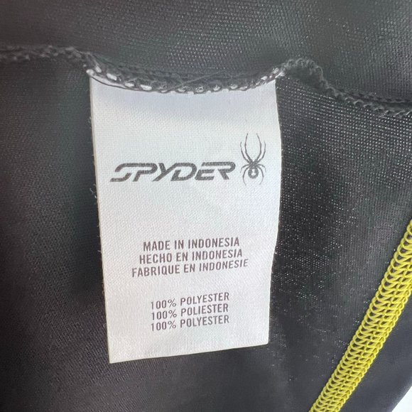 Boy's Spyder Performance Rashguard Long Sleeve Black and Yellow Size Large - Picture 3 of 4